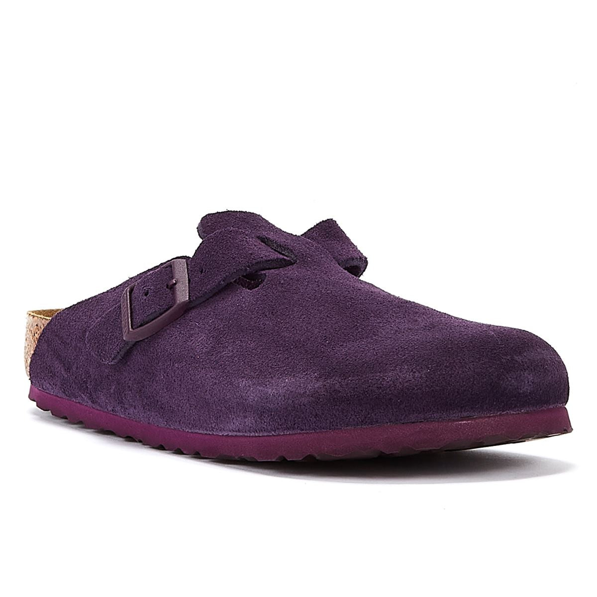 Birkenstock Sabots En Daim Violet De Boston