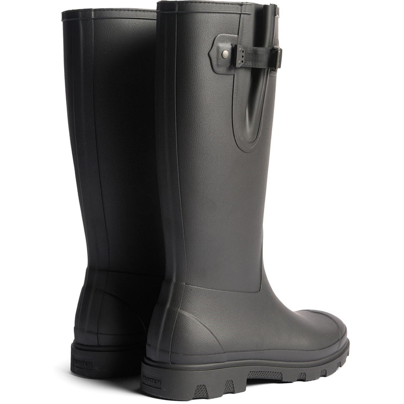 Hunter Field Downpour Adjustable Bottes De Pluie Noires En Caoutchouc Pour Hommes