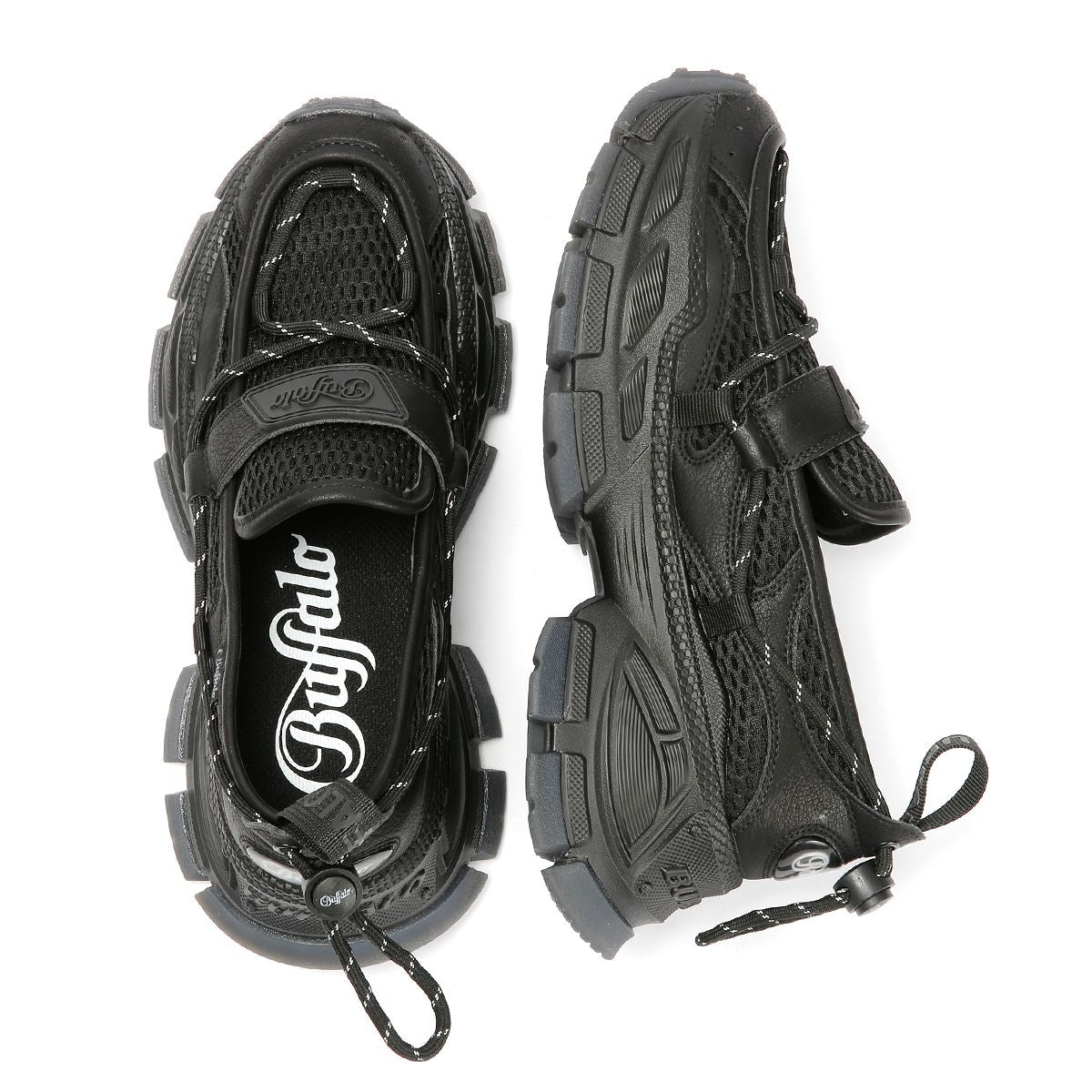 Buffalo Saturn TEC Mocassins Noirs Pour Femmes