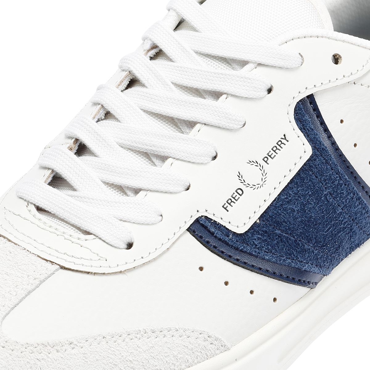 Fred Perry B4 Baskets Blanches En Cuir Pour Hommes