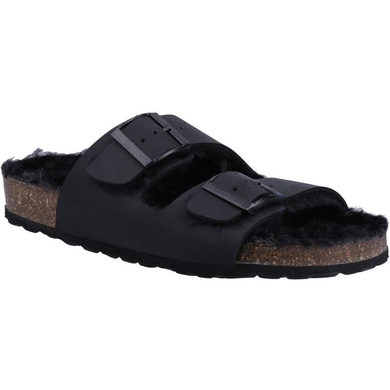 Hush Puppies Jessie Pantoufles Noires Pour Femmes En Cuir