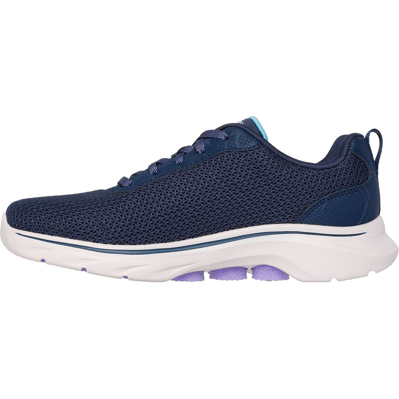 Skechers Go Walk 7 Kaylor Chaussures De Sport En Polyester Pour Femme, Bleu Marine/Violet