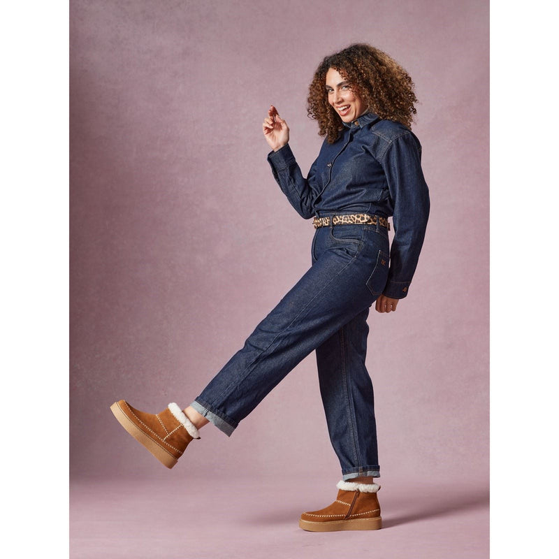 Hush Puppies Brielle Femmes Suédoises Bottines D'hiver En Daim Tan