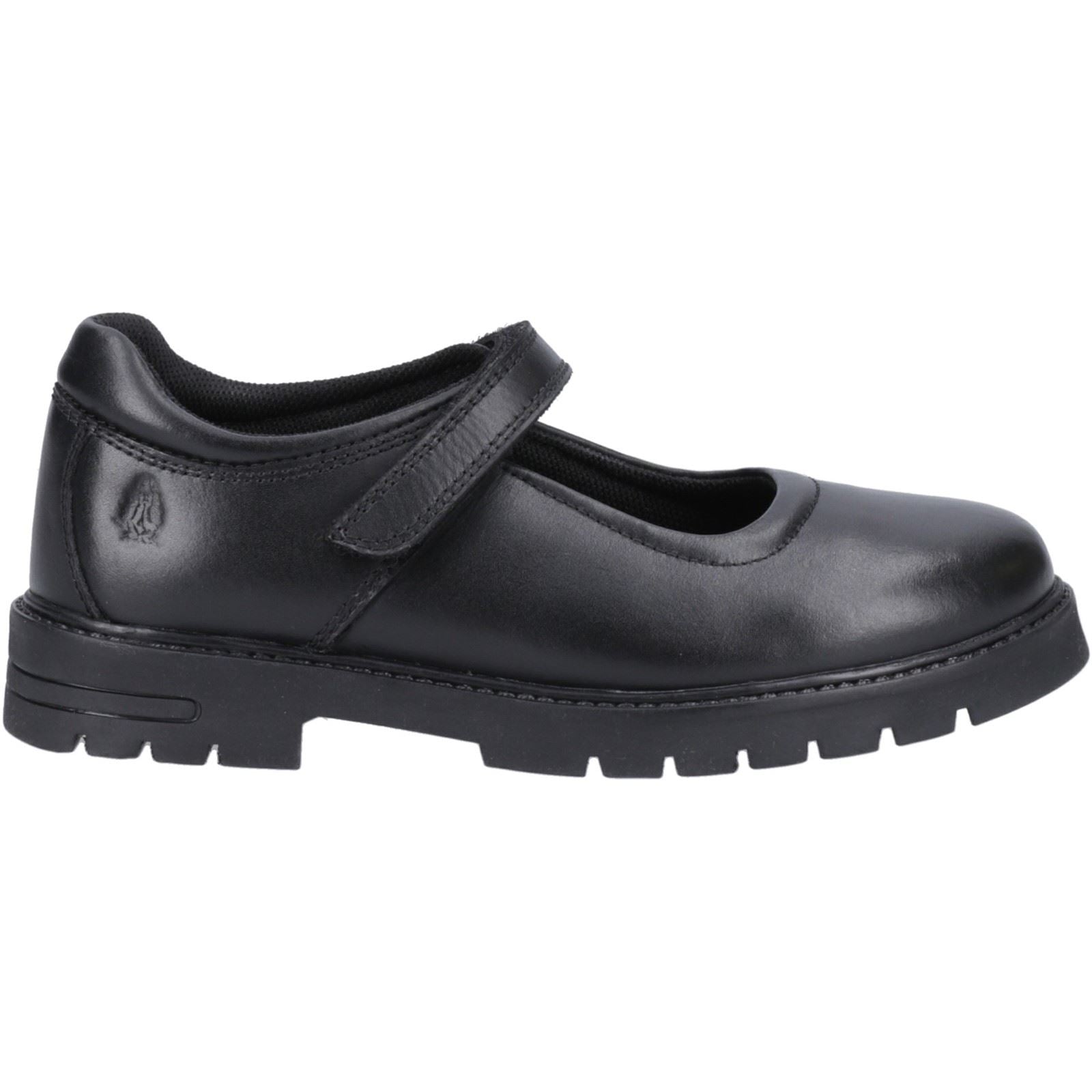 Hush Puppies Tanya Senior Chaussures Noires Pour Filles En Cuir