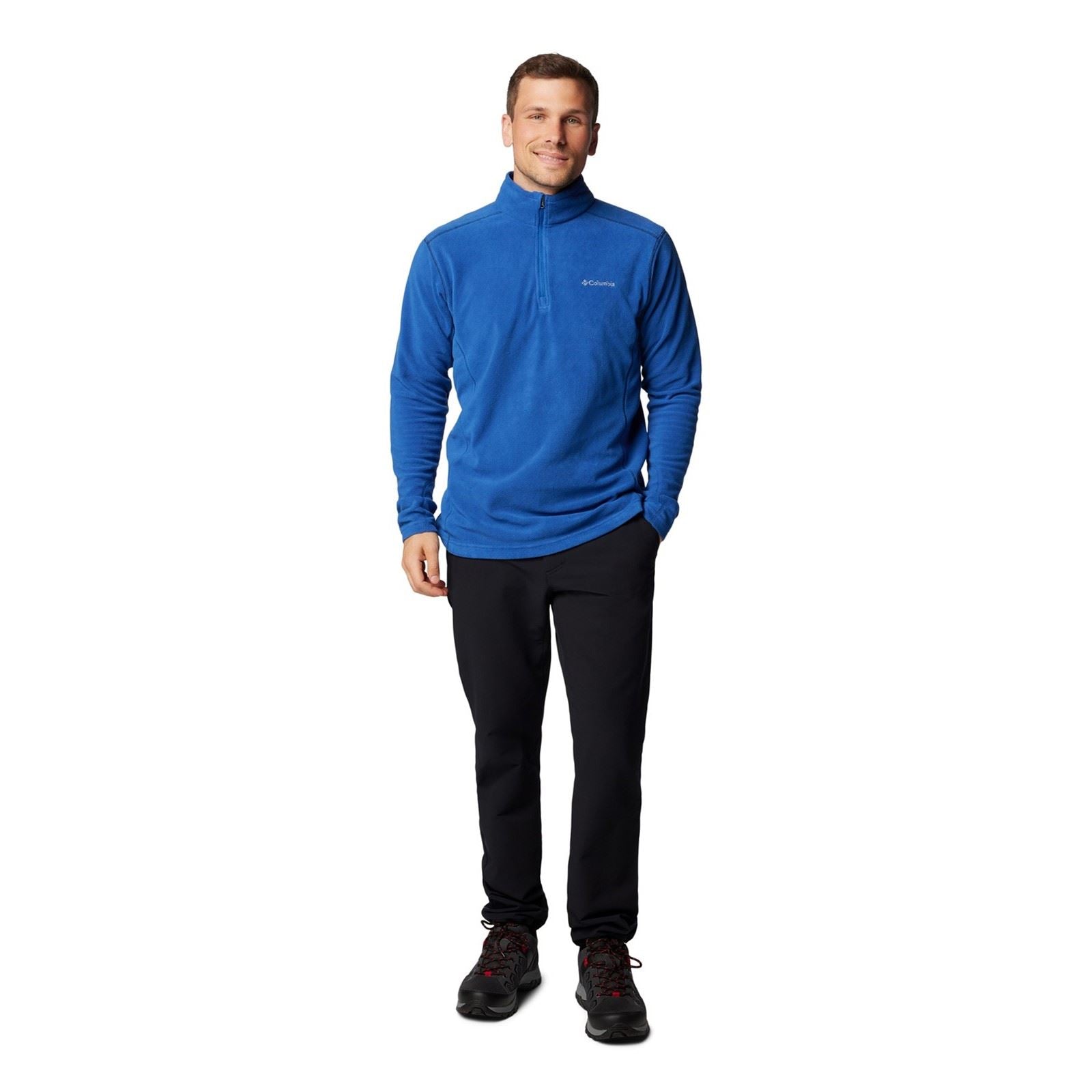 Columbia Klamath Range II Half Zip Veste En Polaire Bleue Pour Homme