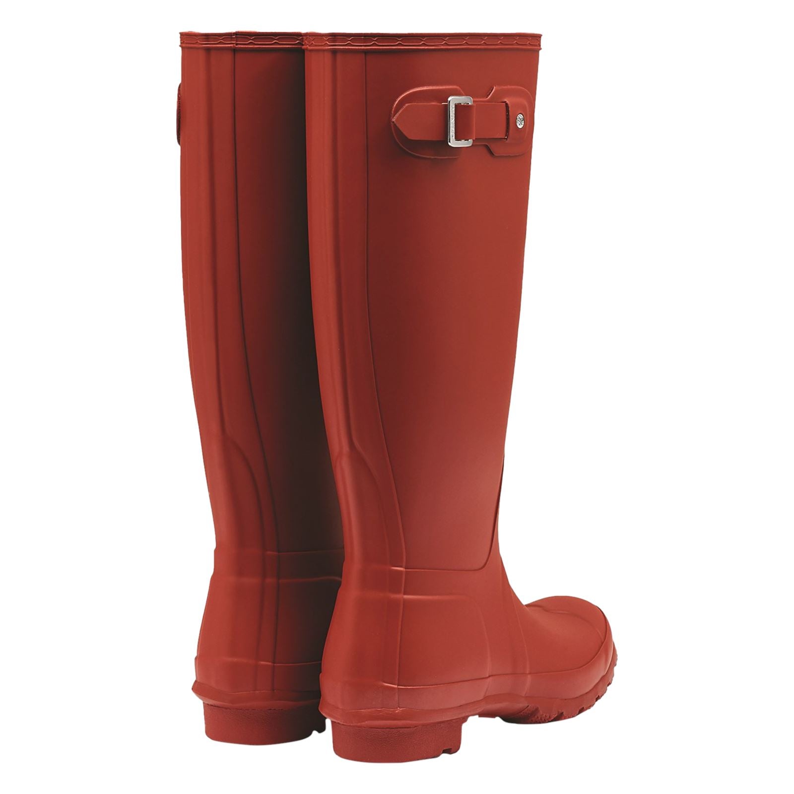 Hunter Original Tall Bottes En Caoutchouc Rouges Pour Femmes Style Militaire.