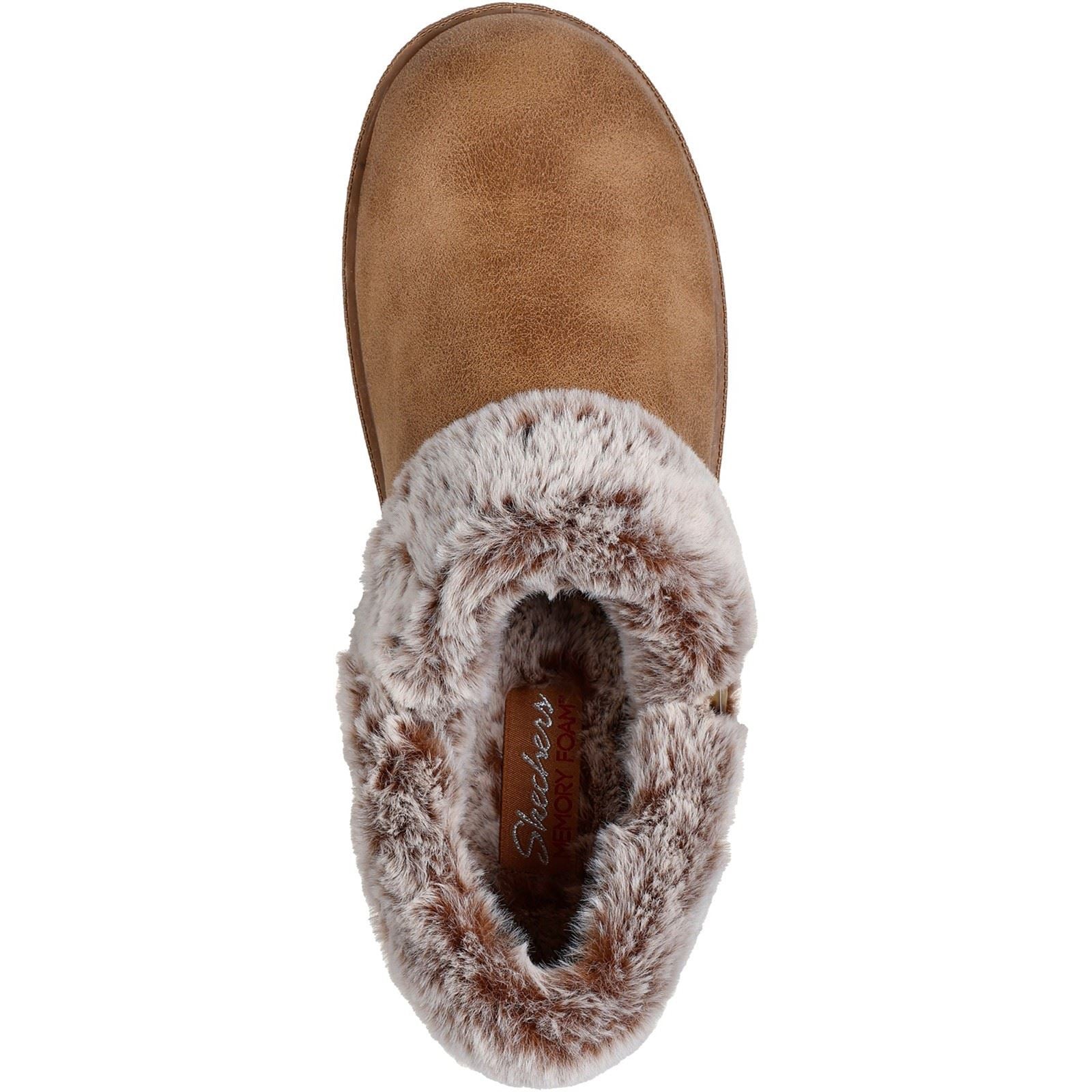 Skechers Cozy Campfire French Toast 2 Chaussons Pour Femmes En Textile Couleur Châtaigne