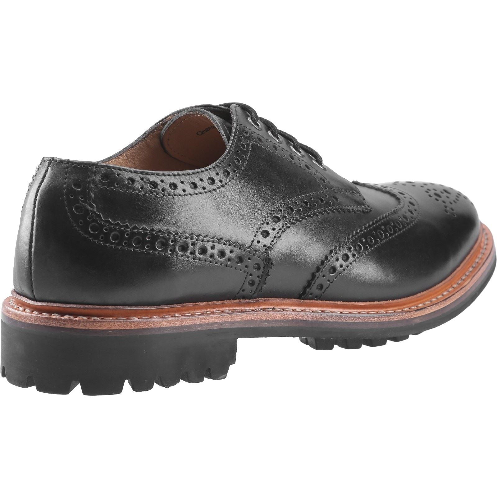 Cotswold Quenington Commando Chaussures En Cuir Noir À Lacets Pour Hommes