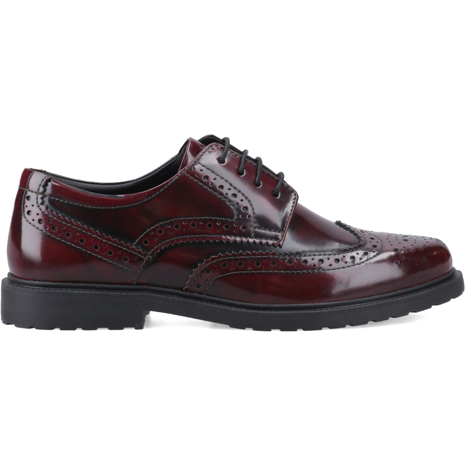Hush Puppies Verity Hi-Shine Chaussures À Lacets Pour Femmes En Cuir Bordeaux