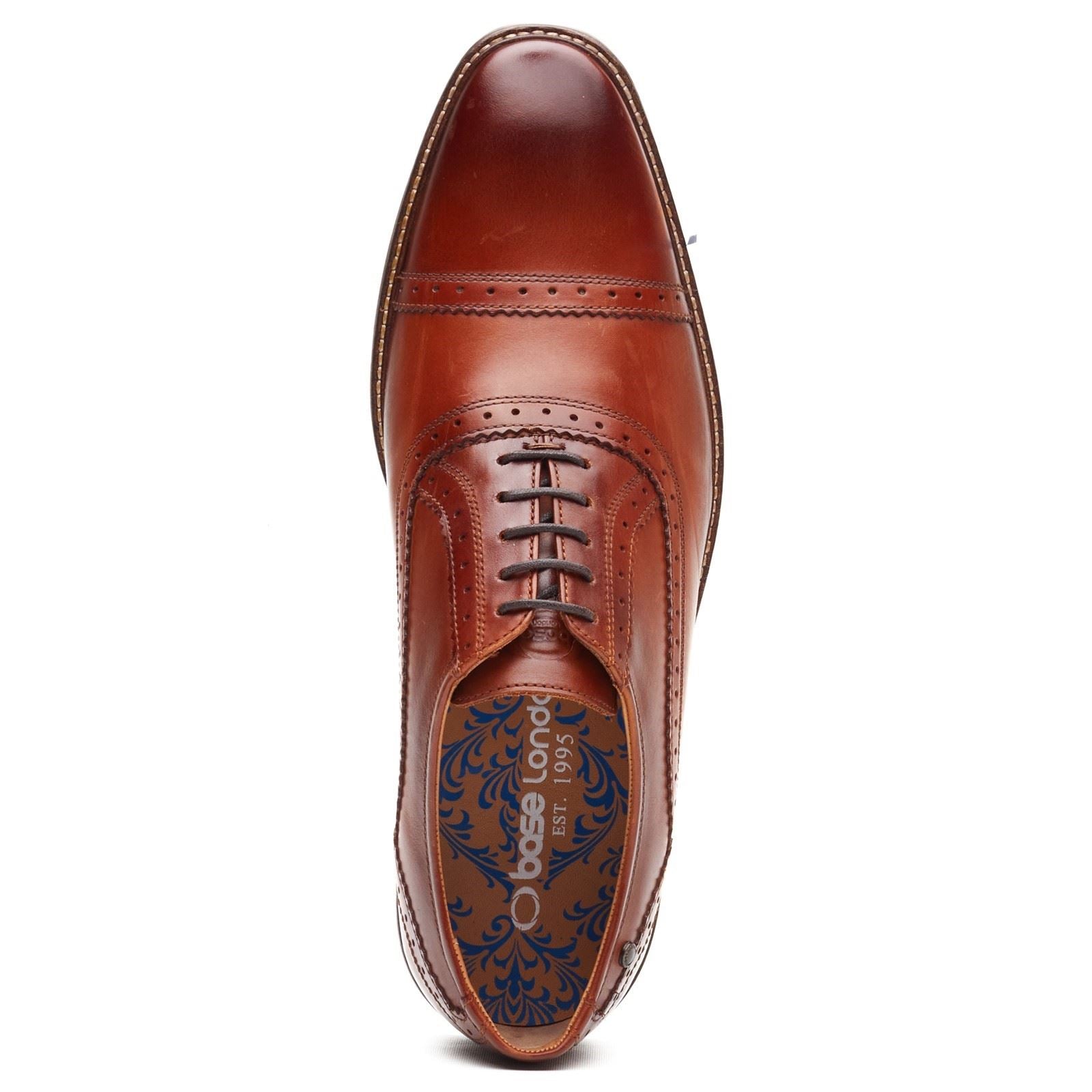 Base London Ascot Oxford Chaussures Oxford En Cuir Pour Hommes En Cuir Brûlé Tan