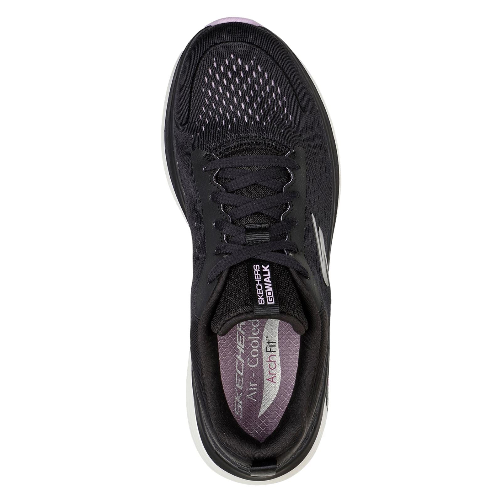 Skechers Go Walk Workout Walker Outpace Baskets En Synthétique Pour Femmes, Noir/Lavande