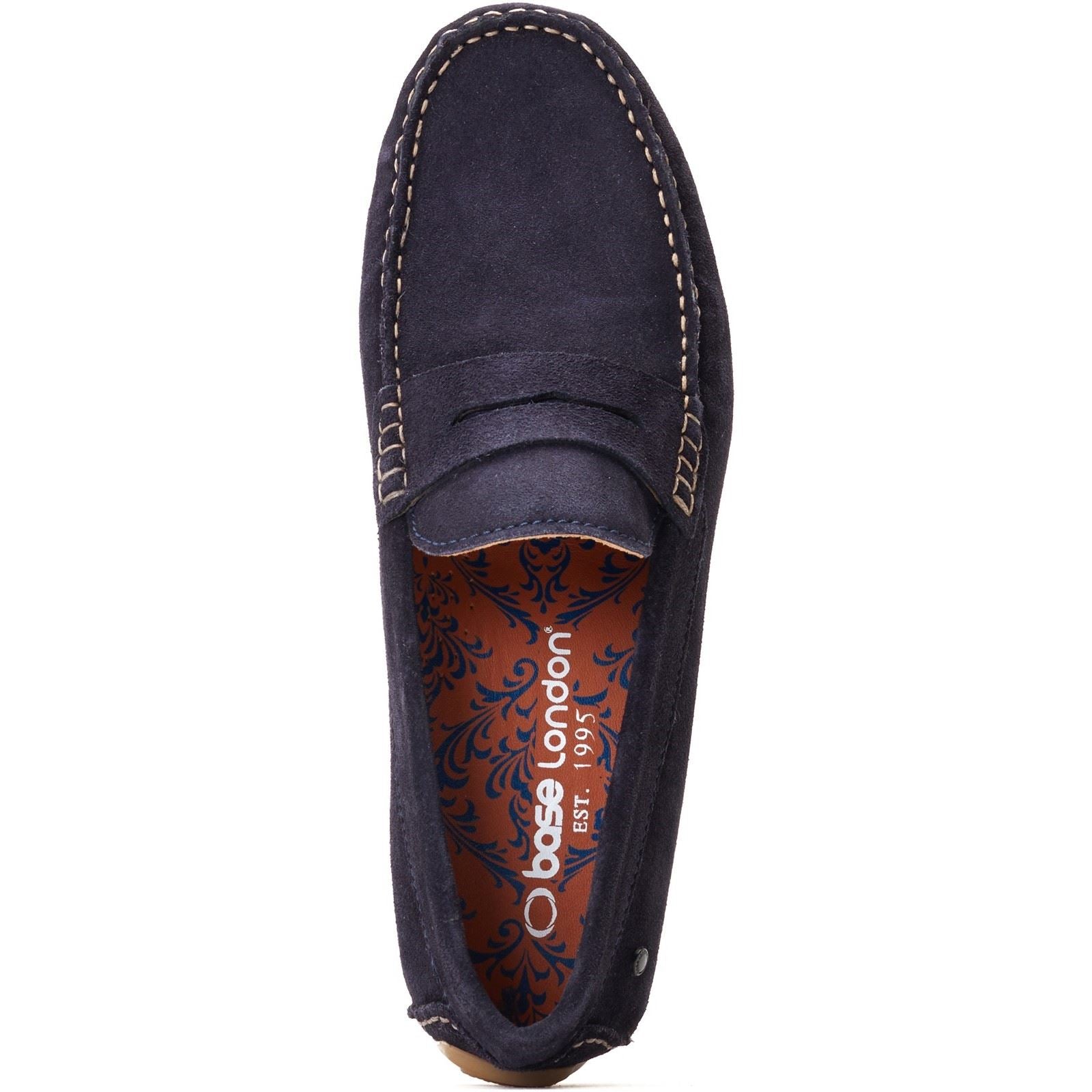 Base London Collins Chaussures Bateau En Cuir Pour Hommes, Couleur Marine