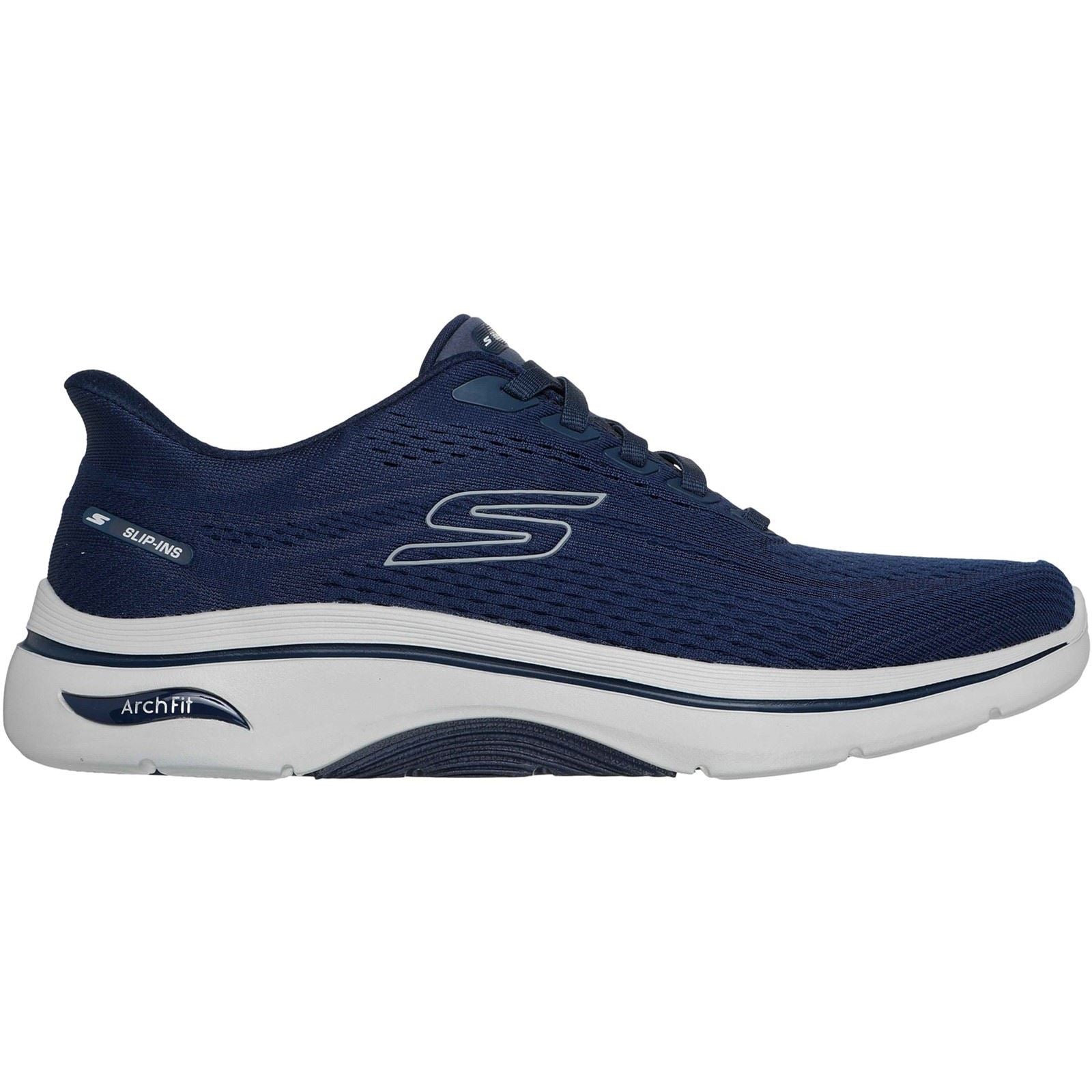 Skechers GO WALK Arch Fit 2.0 Percy Baskets Hommes En Textile Bleu Marine/Gris