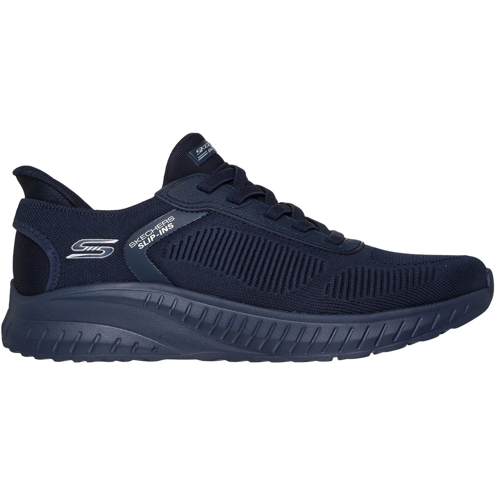 Skechers BOBS Sport Squad Chaos Solid Step Chaussures De Sport Pour Hommes En Toile Bleu Marine Foncé