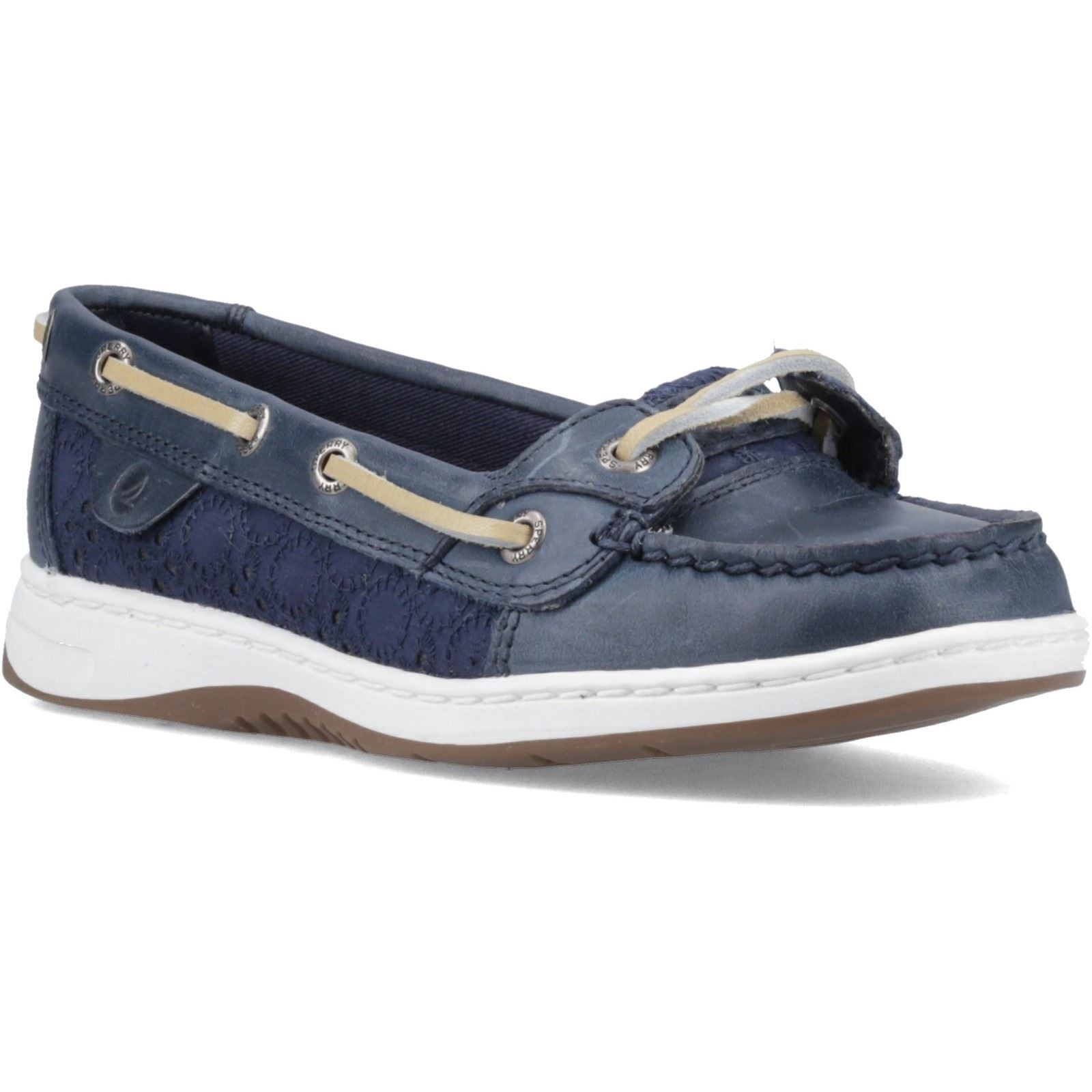 Sperry Angelfish Chaussures Bateau En Cuir Et Coton Pour Femme En Bleu Marine