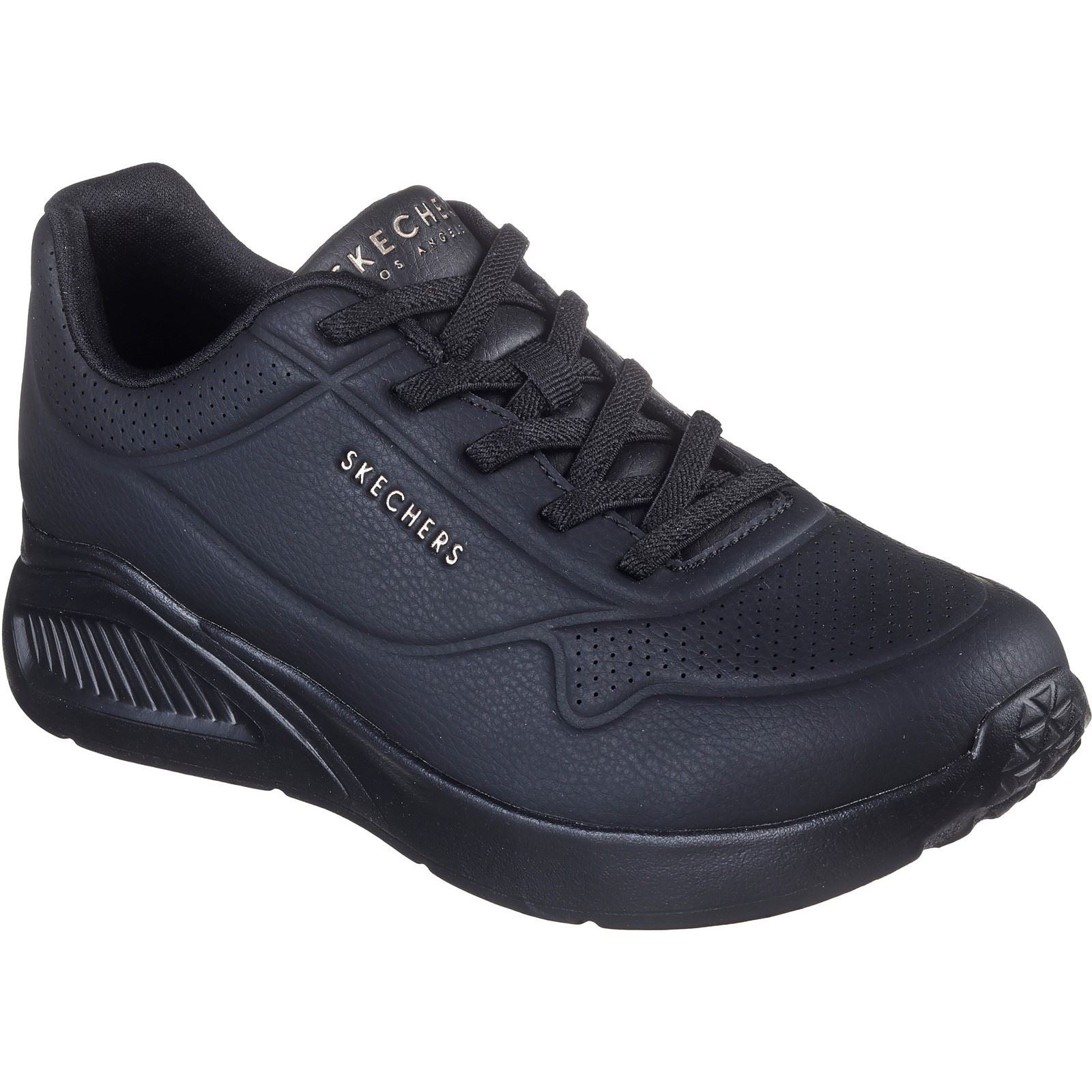 Skechers Uno Lite Lite Work Sneakers Noires Pour Femmes En Synthétique