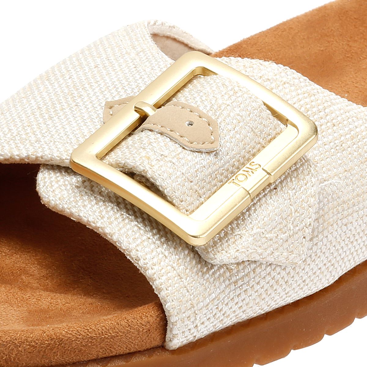 TOMS Marin Slide Sandales Blanches En Textile Pour Femmes