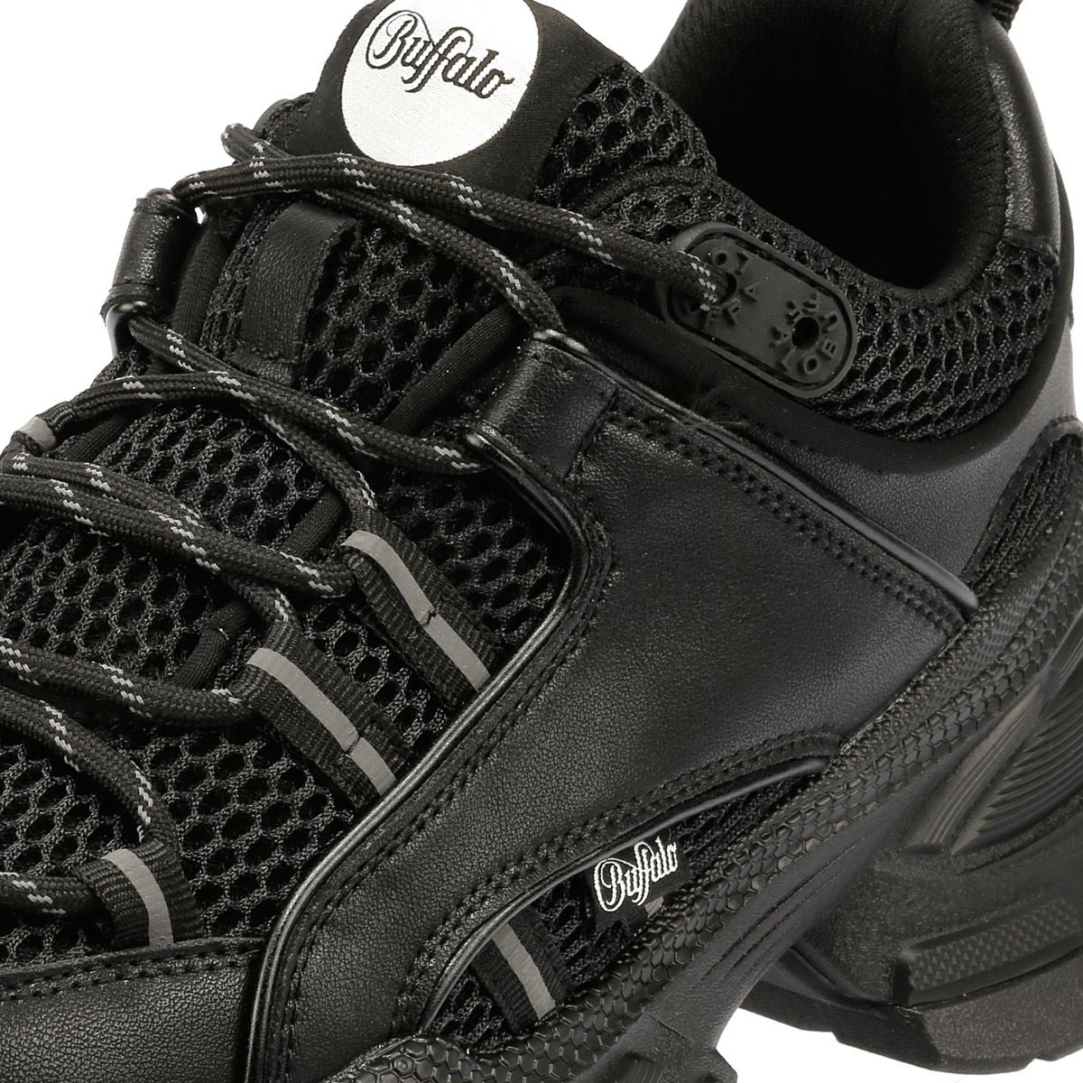 Buffalo Saturn Lace Baskets Noires Pour Femmes