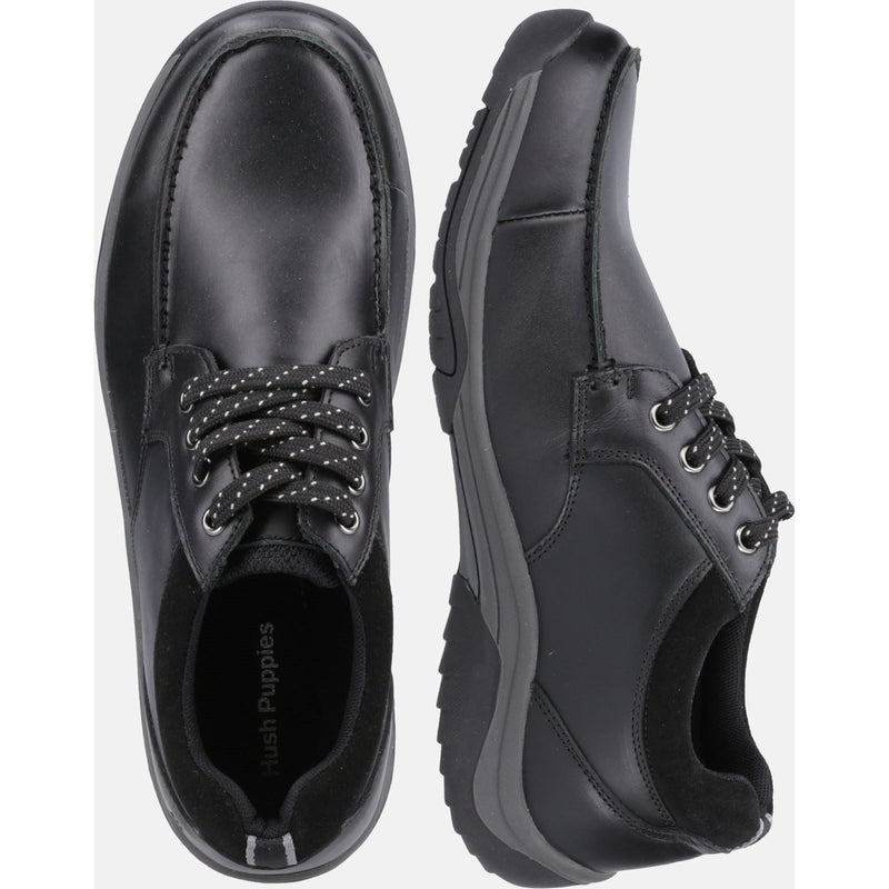 Hush Puppies Derek Chaussures En Cuir Noir À Lacets Pour Hommes