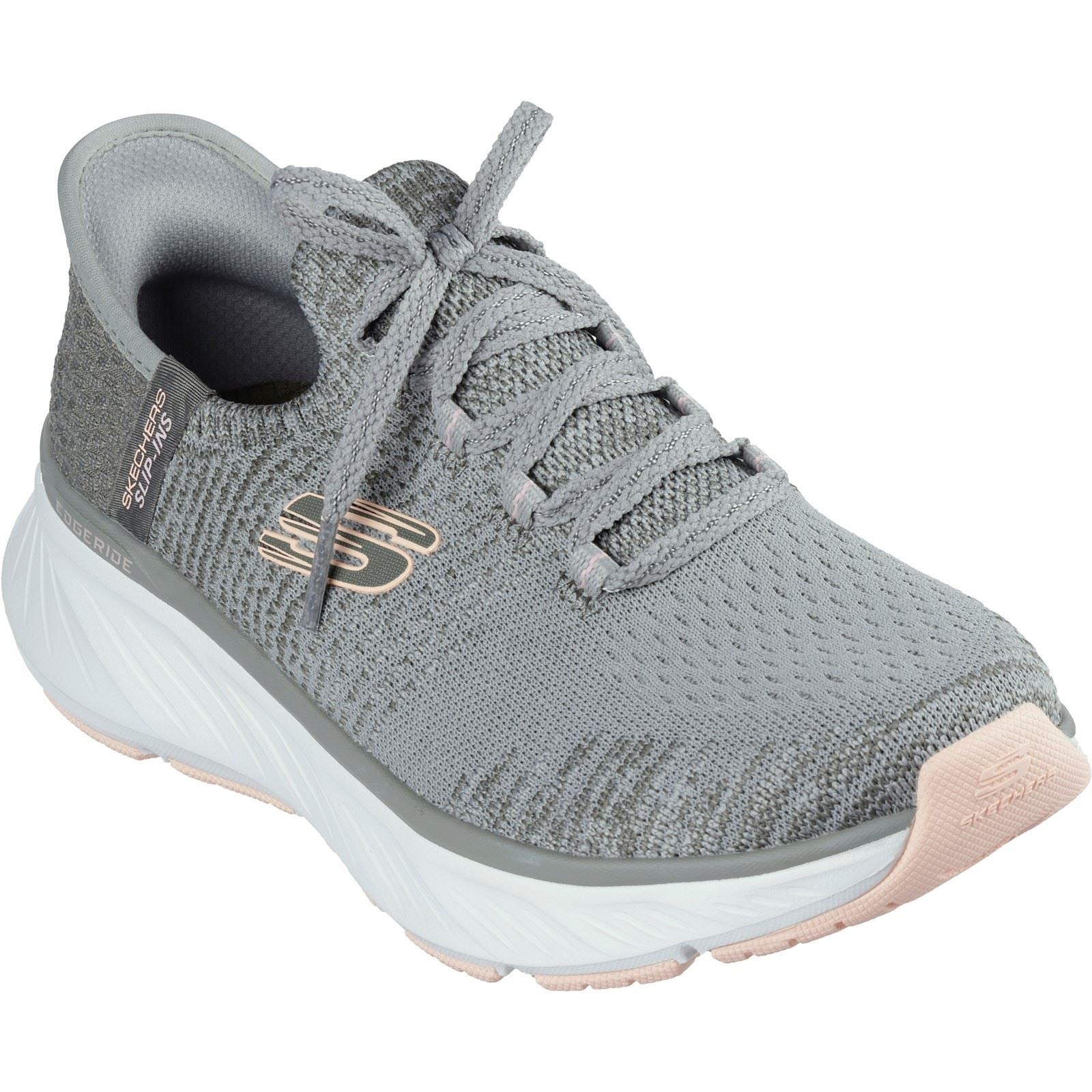 Skechers Edgeride Impression Chaussures De Sport Pour Femmes En Textile Vert/Orange
