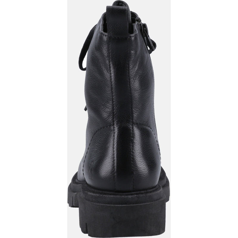 Hush Puppies Rhea Bottes Noires En Cuir Pour Femmes