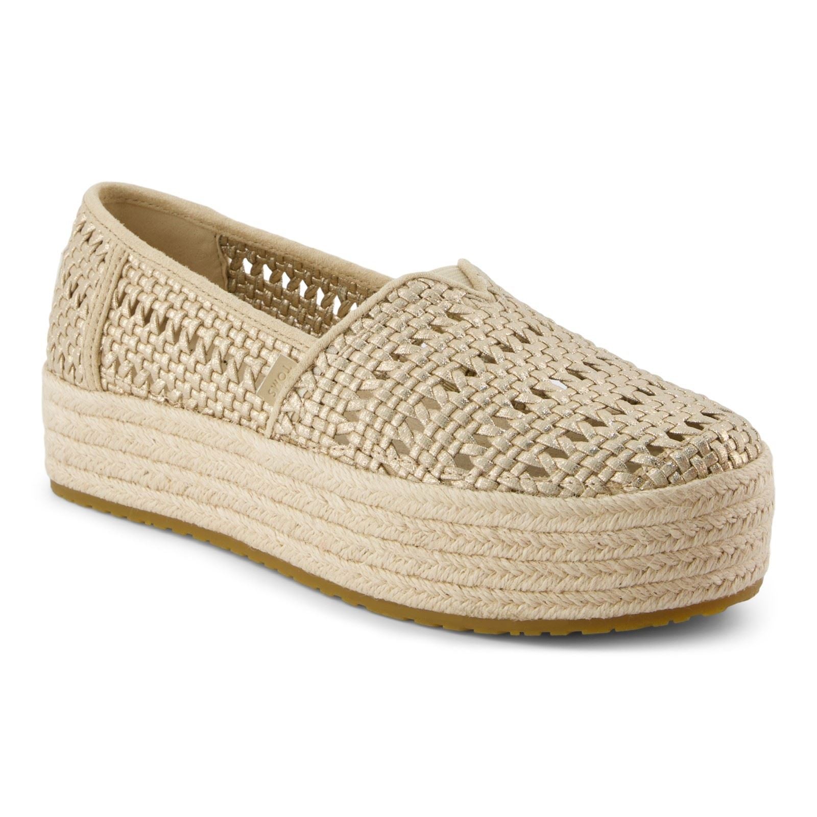 TOMS Valencia Espadrilles Champagne Femme En Textile