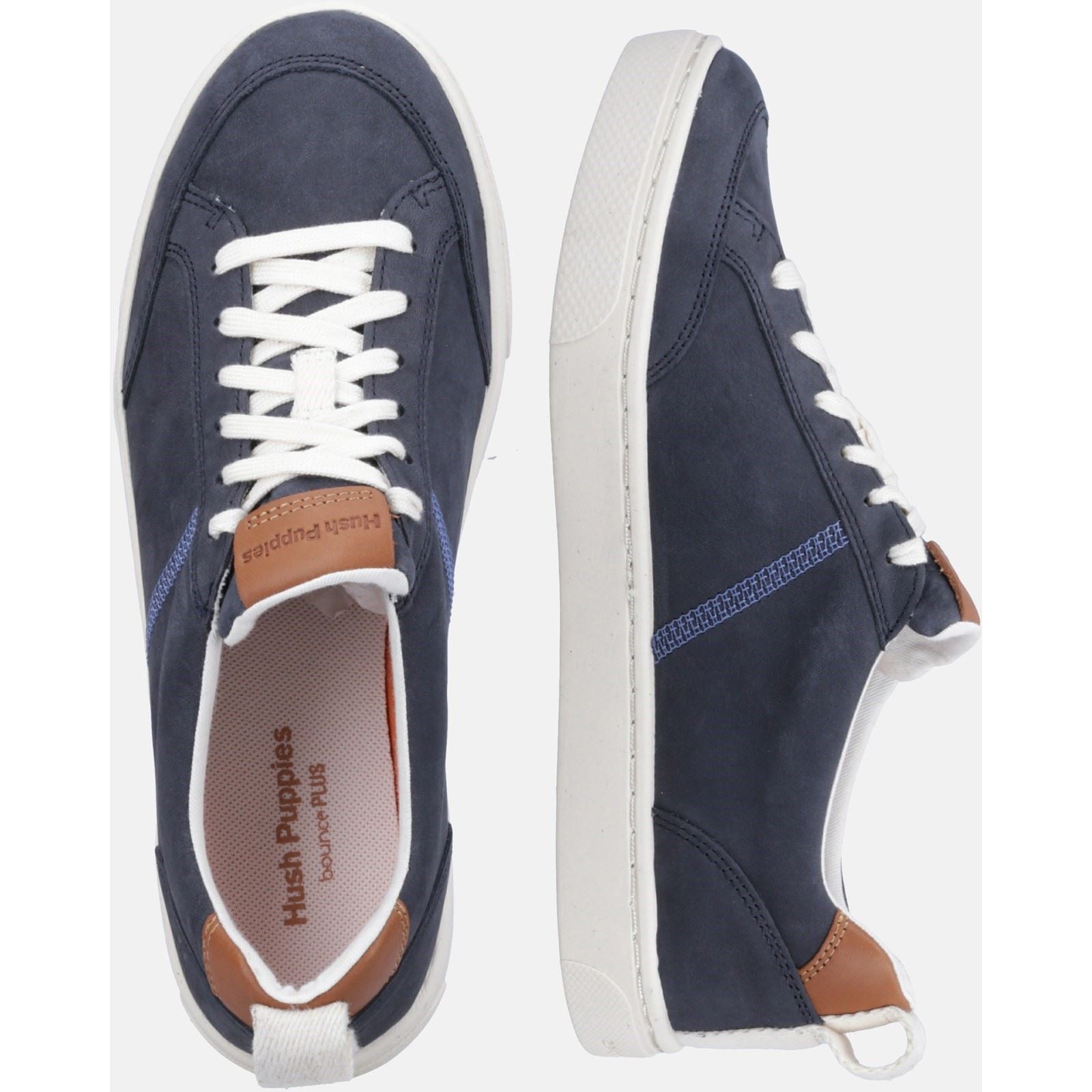 Hush Puppies The Good Low Top Baskets En Cuir Pour Homme, Bleu Marine.