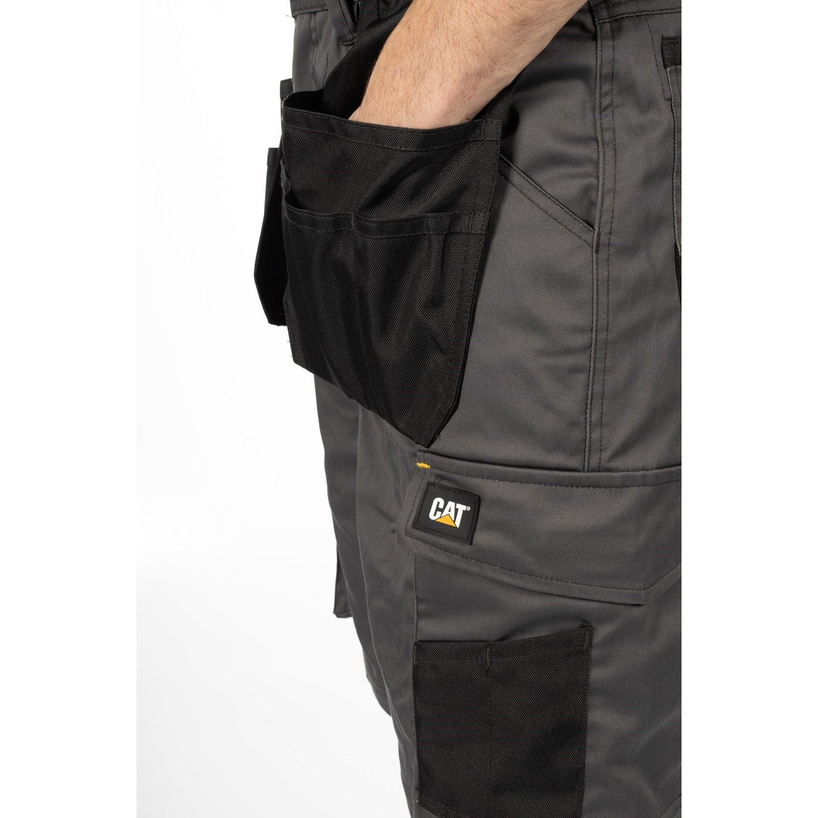 Caterpillar Essential Stretch Holster Shorts De Travail Gris Pour Hommes En Polyester