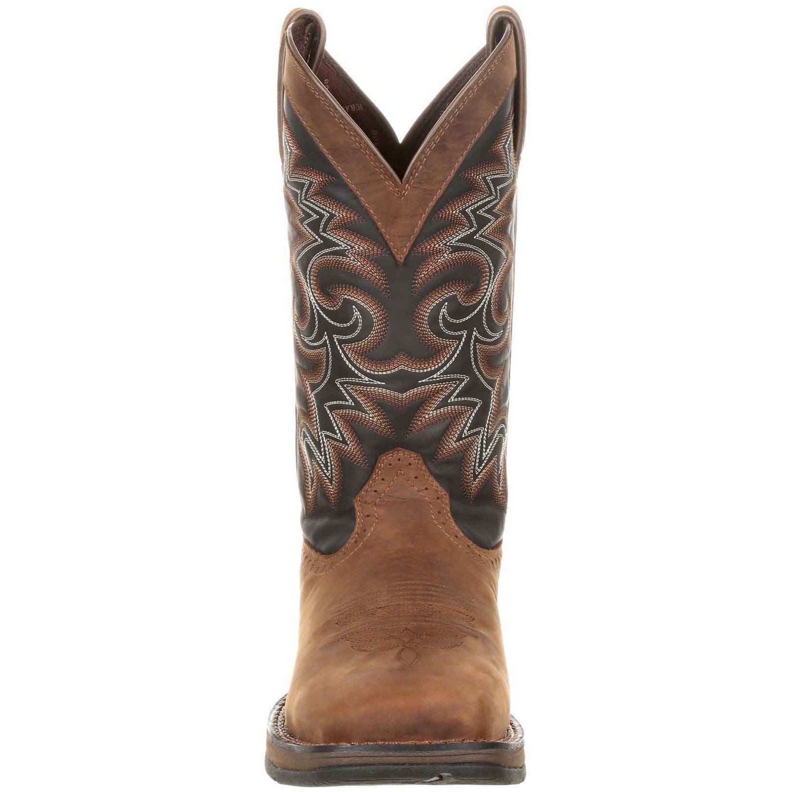 Durango Rebel Chaussures En Cuir Pour Hommes En Chocolat/minuit