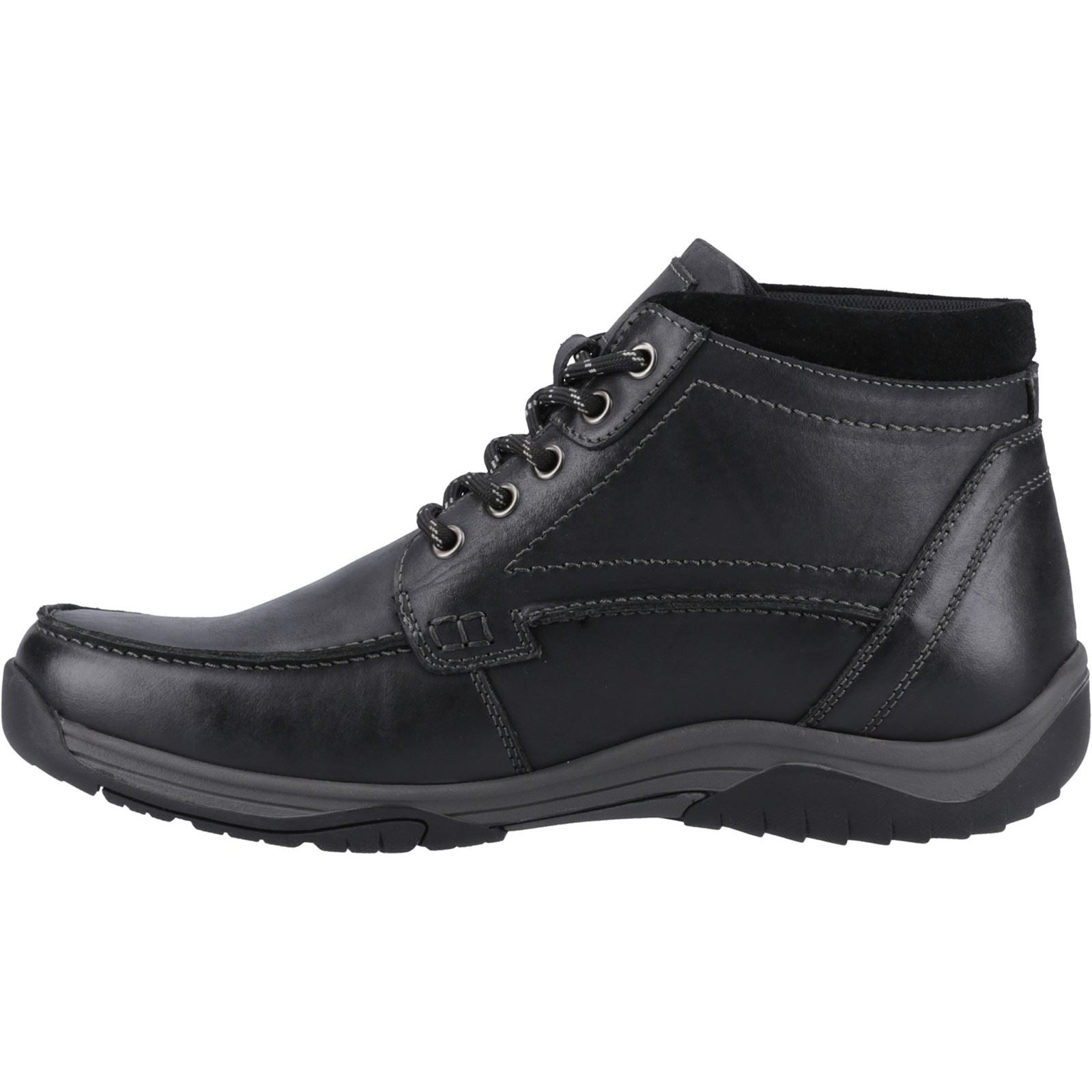 Hush Puppies Daryl Bottes Noires Pour Hommes En Cuir À La Cheville