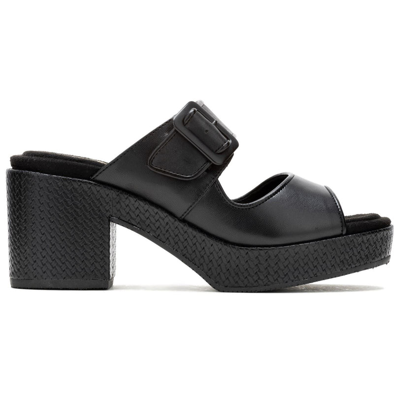 Hush Puppies Poppy Sandales Noires Pour Femmes En Cuir