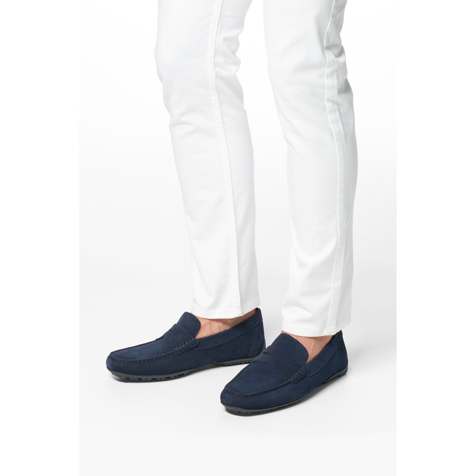 Geox U KOSMOPOLIS + GRIP Chaussures Bateau En Cuir Pour Homme Couleur Marine