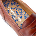 Base London Bruno Chaussures À Enfiler Pour Hommes En Cuir Brûlé.