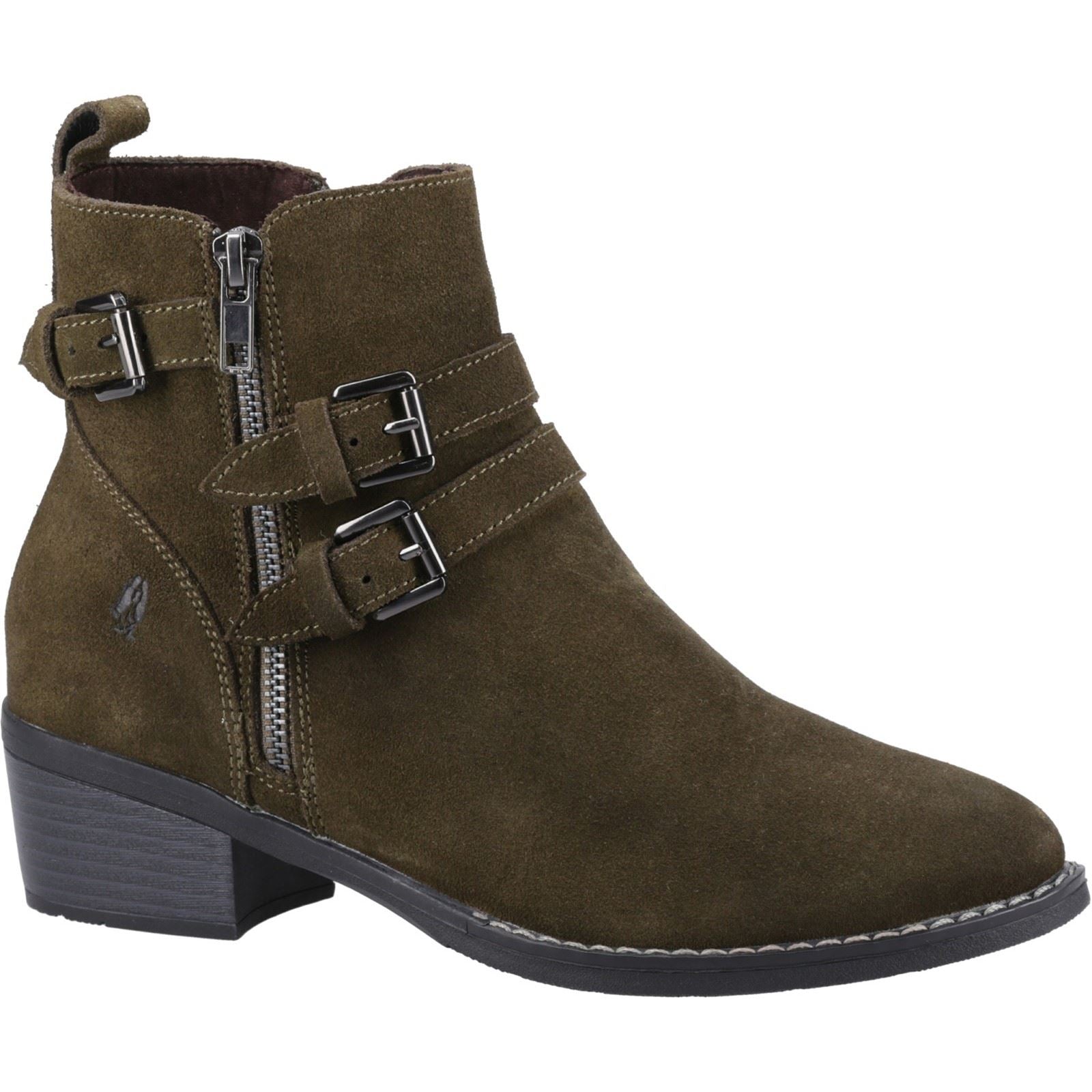 Hush Puppies Jenna Bottes En Cuir Pour Femme Couleur Khaki