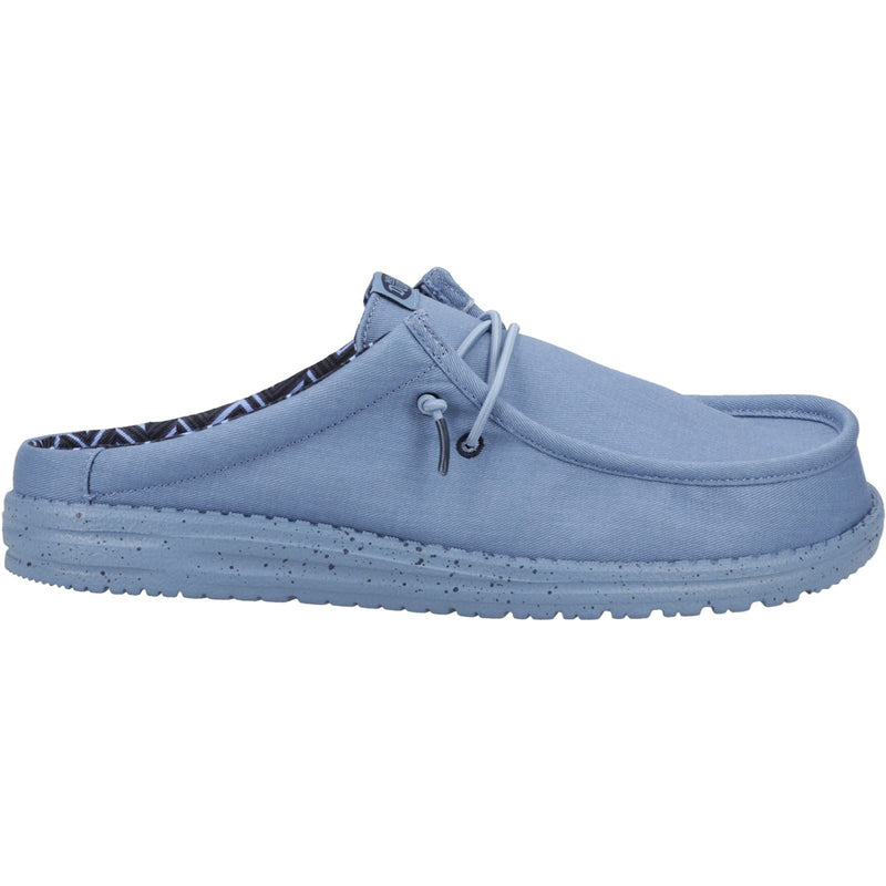 HEYDUDE Wally Slip Canvas Chaussons Bleu Élémentaire Pour Hommes En 100% Coton