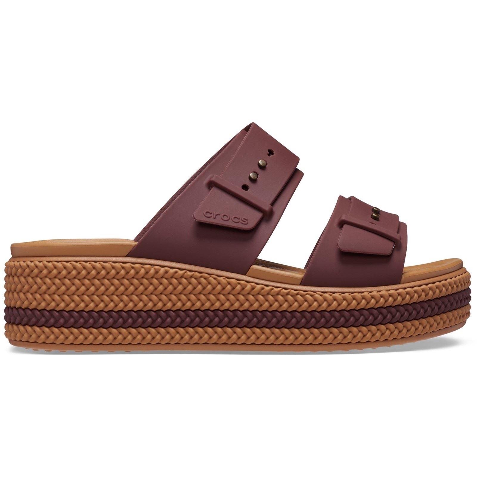 Crocs Brookly Buckle Low sandales en thermoplastique pour femmes en argile foncé