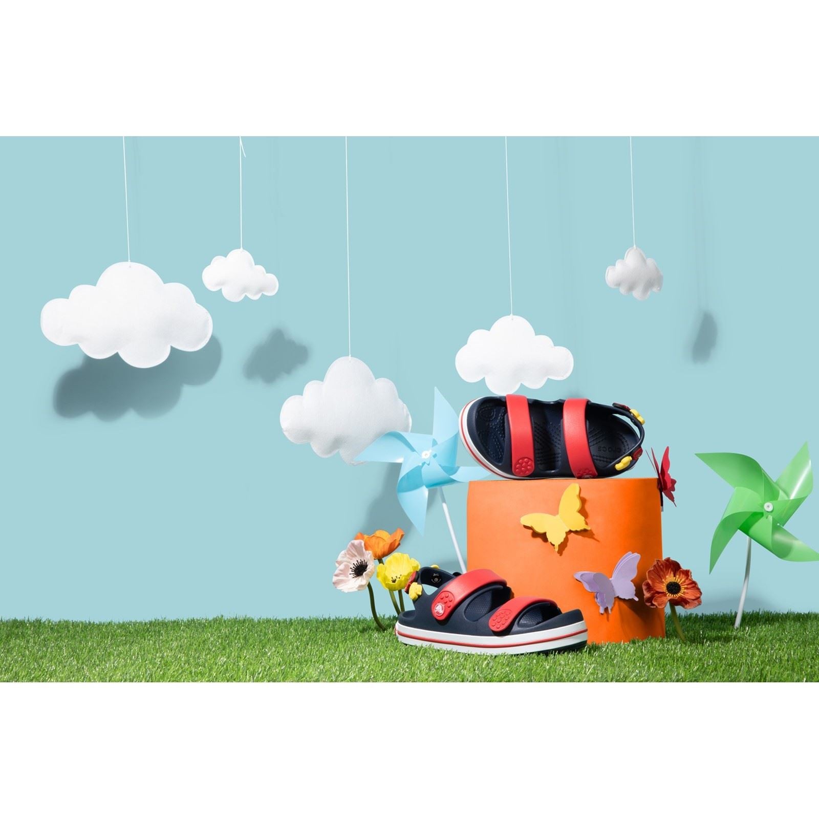 Crocs Crocband Play Sandales En Thermoplastique Bleu Marine/rouge Varsity