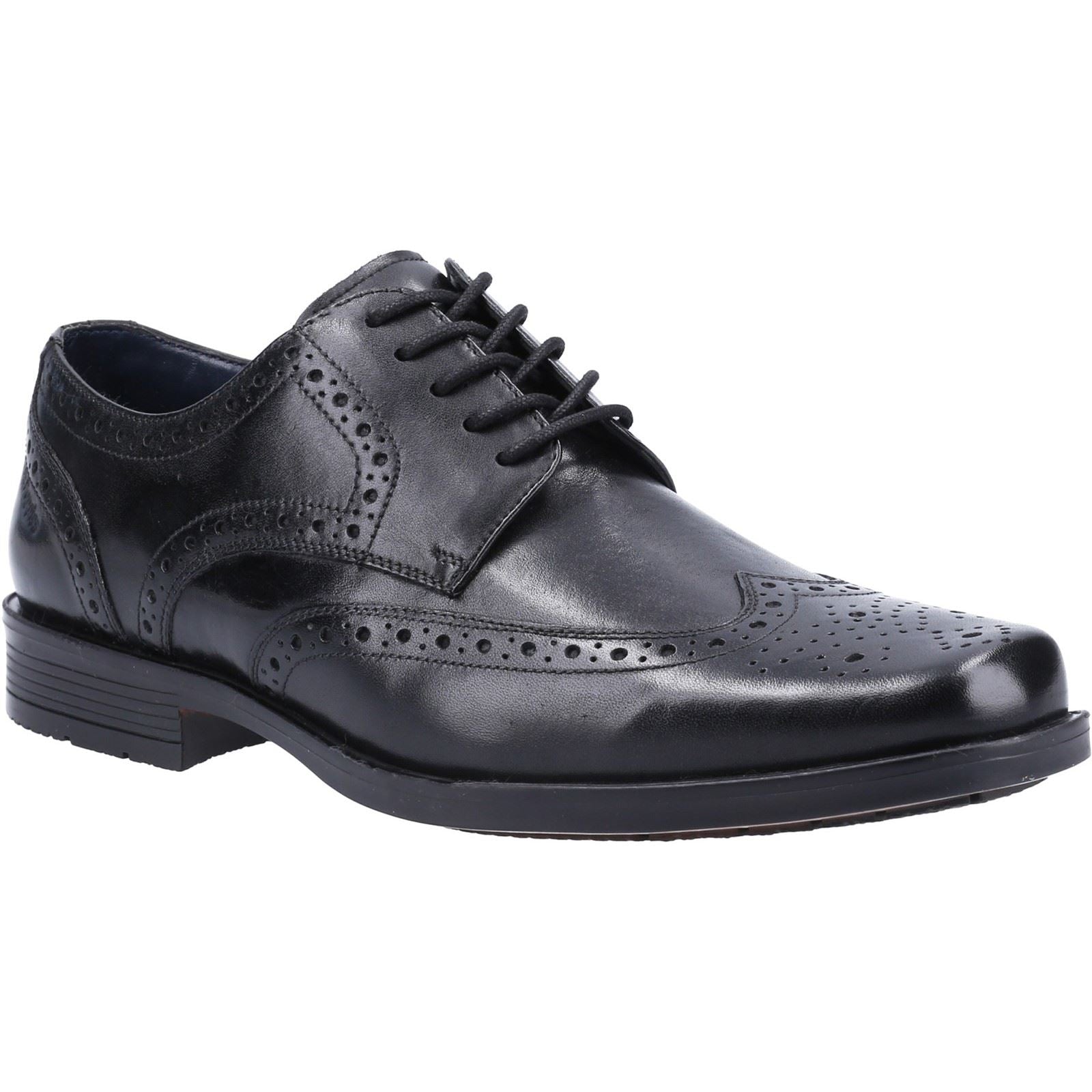 Hush Puppies Brace Brogue Chaussures Richelieu Noires En Cuir Pour Hommes
