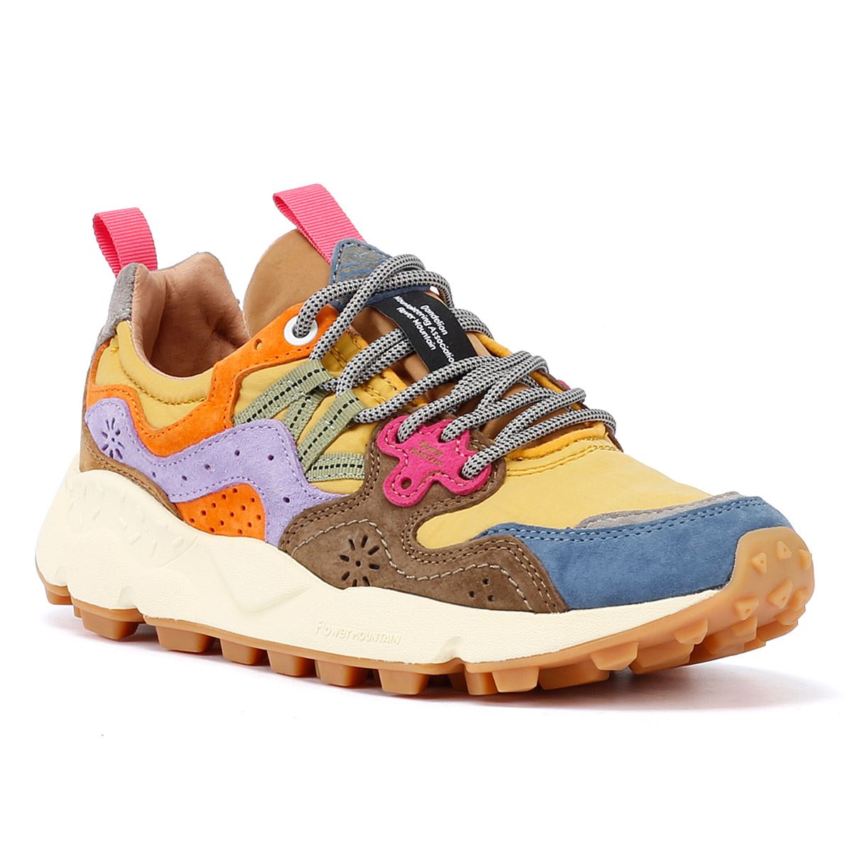 Flower Mountain Yamano 3 Baskets En Daim Bleu Clair/Jaune/Marron