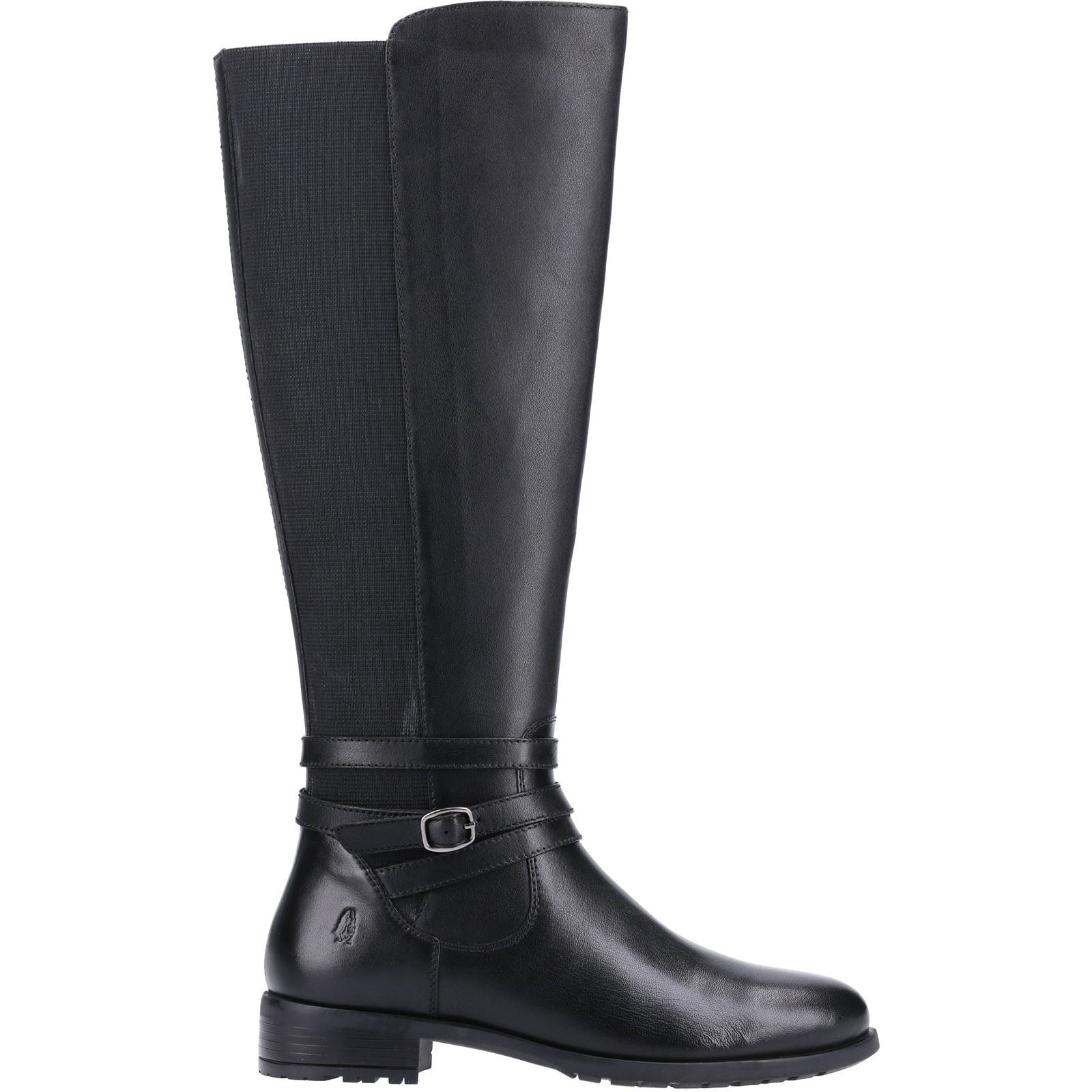 Hush Puppies Vanessa Bottes Noires À Talons Hauts En Cuir Pour Femmes