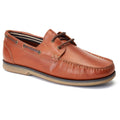 Base London Stern Chaussures Bateau En Cuir Pour Hommes, Couleur Tan Brûlé