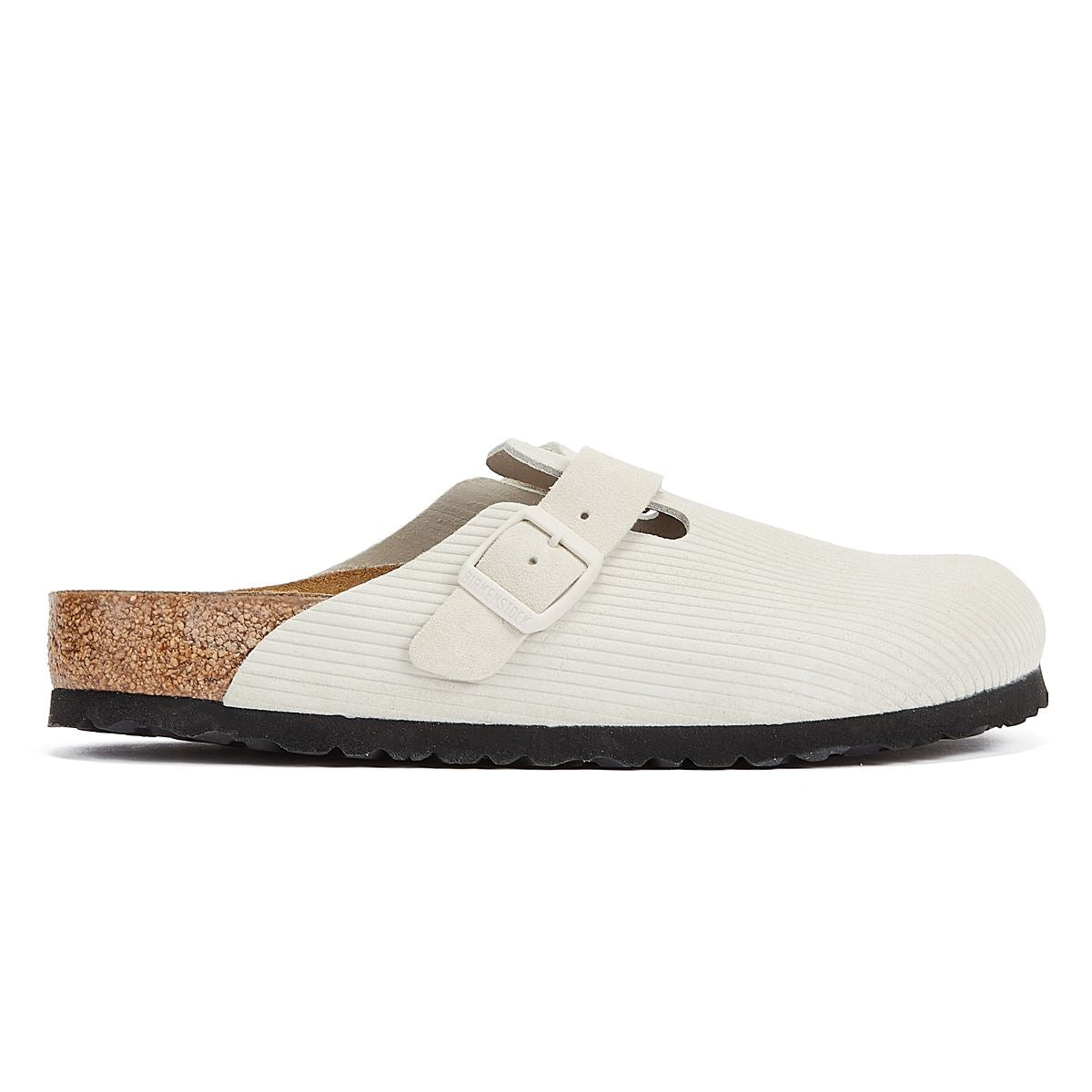 Birkenstock Chaussures De Confort Blanches Pour Femmes Sabot En Velours Côtelé Antique Boston