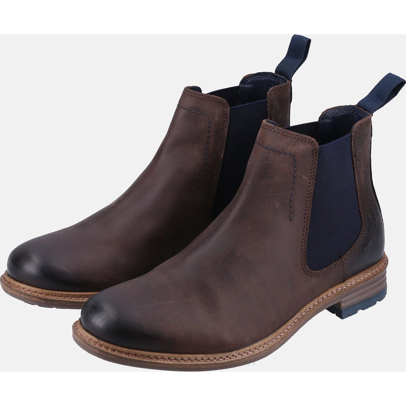 Hush Puppies Justin Chelsea Bottes En Cuir Marron Pour Hommes