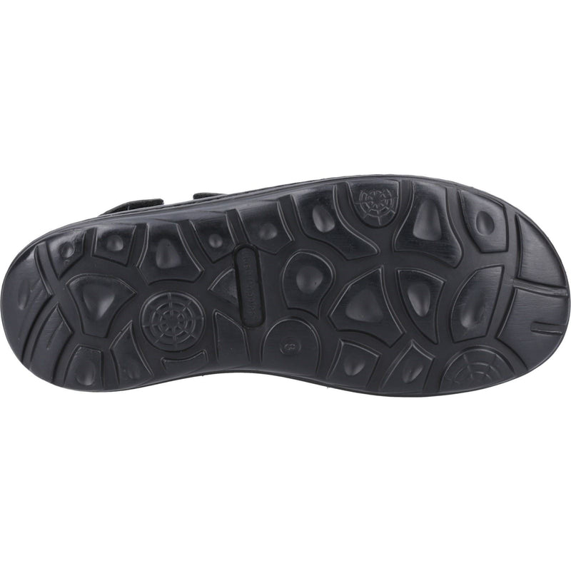 Hush Puppies Alistair Sandales Noires Pour Hommes En Cuir