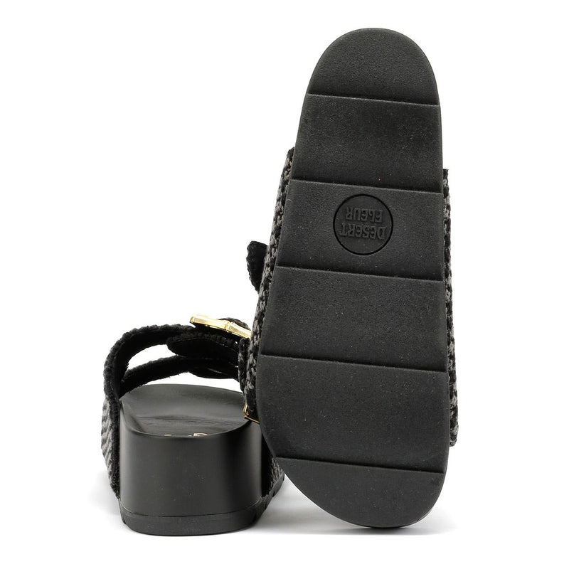 Desert Fleur Super Sandales Noires Pour Femmes