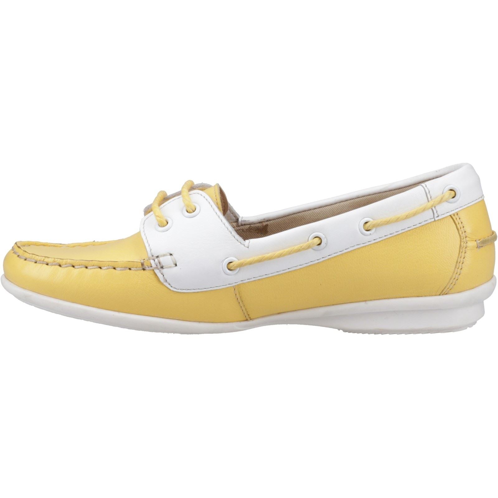 Hush Puppies Irene Chaussures Bateau Jaunes Pour Femmes En Cuir