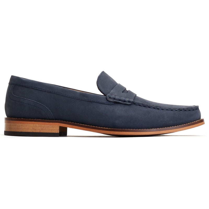 Base London Garfield Chaussures Bateau En Cuir Pour Homme, Bleu Marine