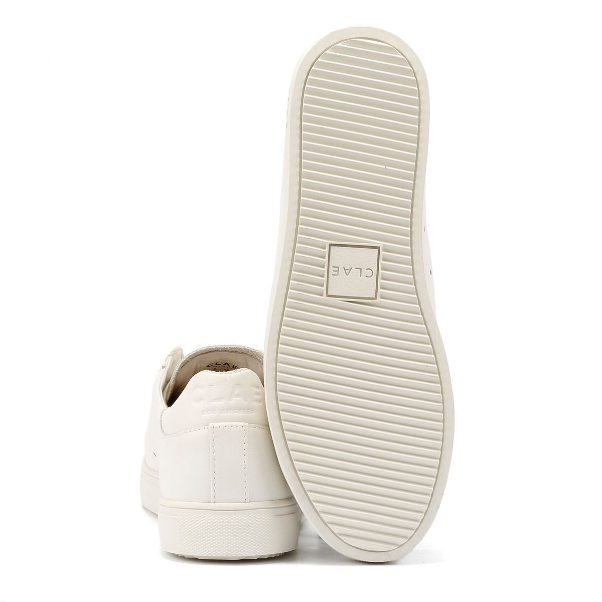 Clae Bradley Essentials Baskets Blanches En Cuir Pour Hommes