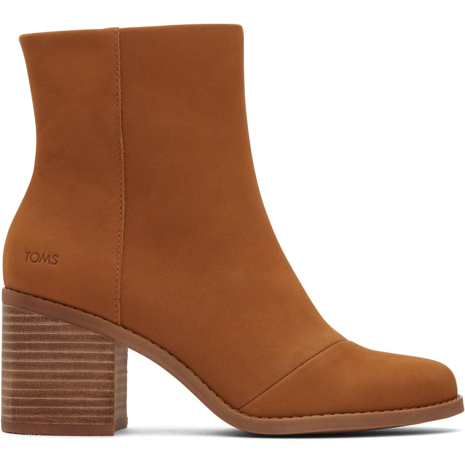 TOMS Evelyn Bottes En Cuir Pour Femmes Couleur Tan