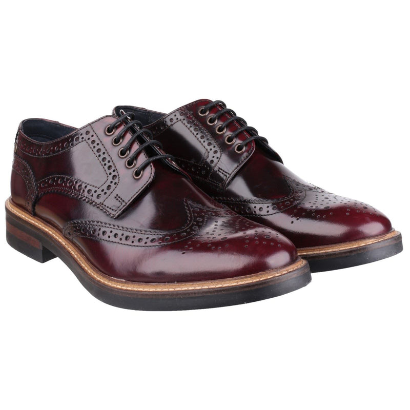 Base London Woburn Chaussures Richelieu Bordeaux Pour Hommes En Cuir
